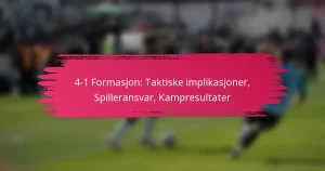 4-1 Formasjon: Taktiske implikasjoner, Spilleransvar, Kampresultater
